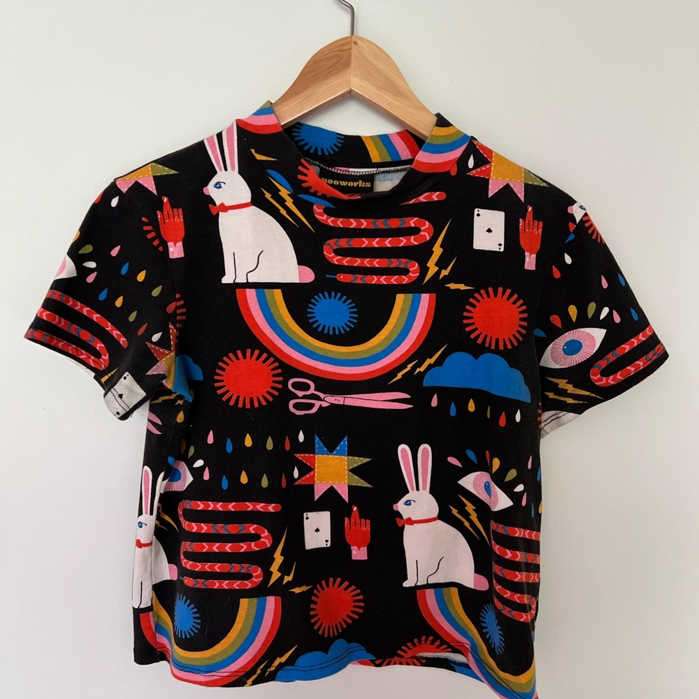 Nooworks Mock Neck in Magic by Lisa Congdon